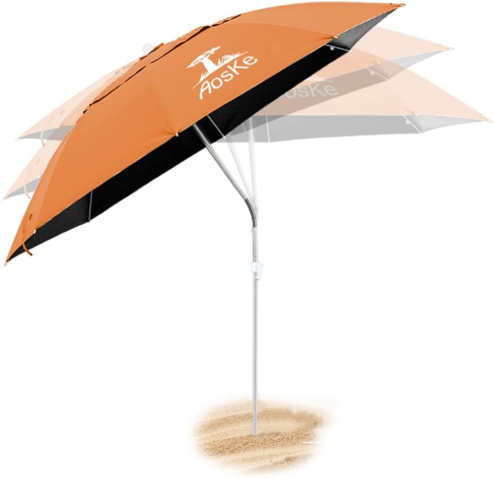 Orange Portable Beach Umbrella with Carry Bag P150
