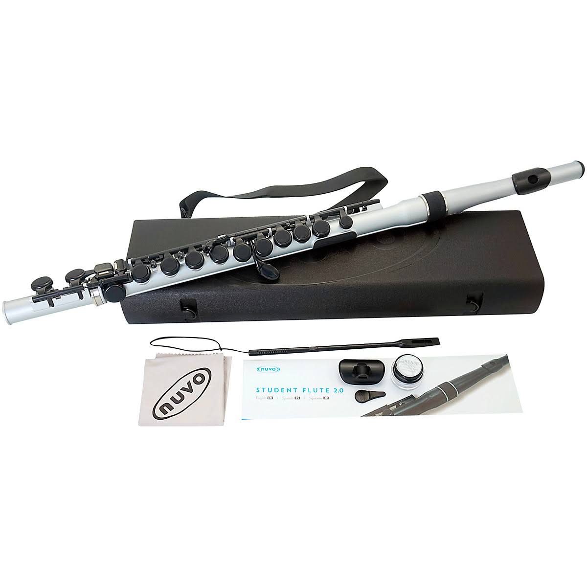Silver/Black Student Flute E447