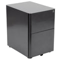 Black 3-Drawer Mobile Locking Filing Cabinet O822
