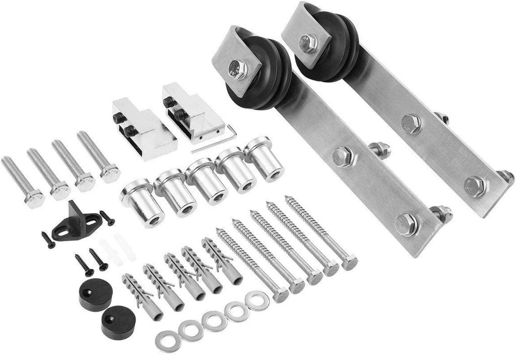 Solid Barn Door with Stainless Steel Rail Hardware Kit O93846