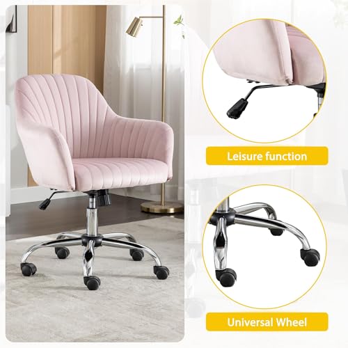 Green Velvet Swivel Rolling Vanity Desk Chair with Back and Wheels E7665