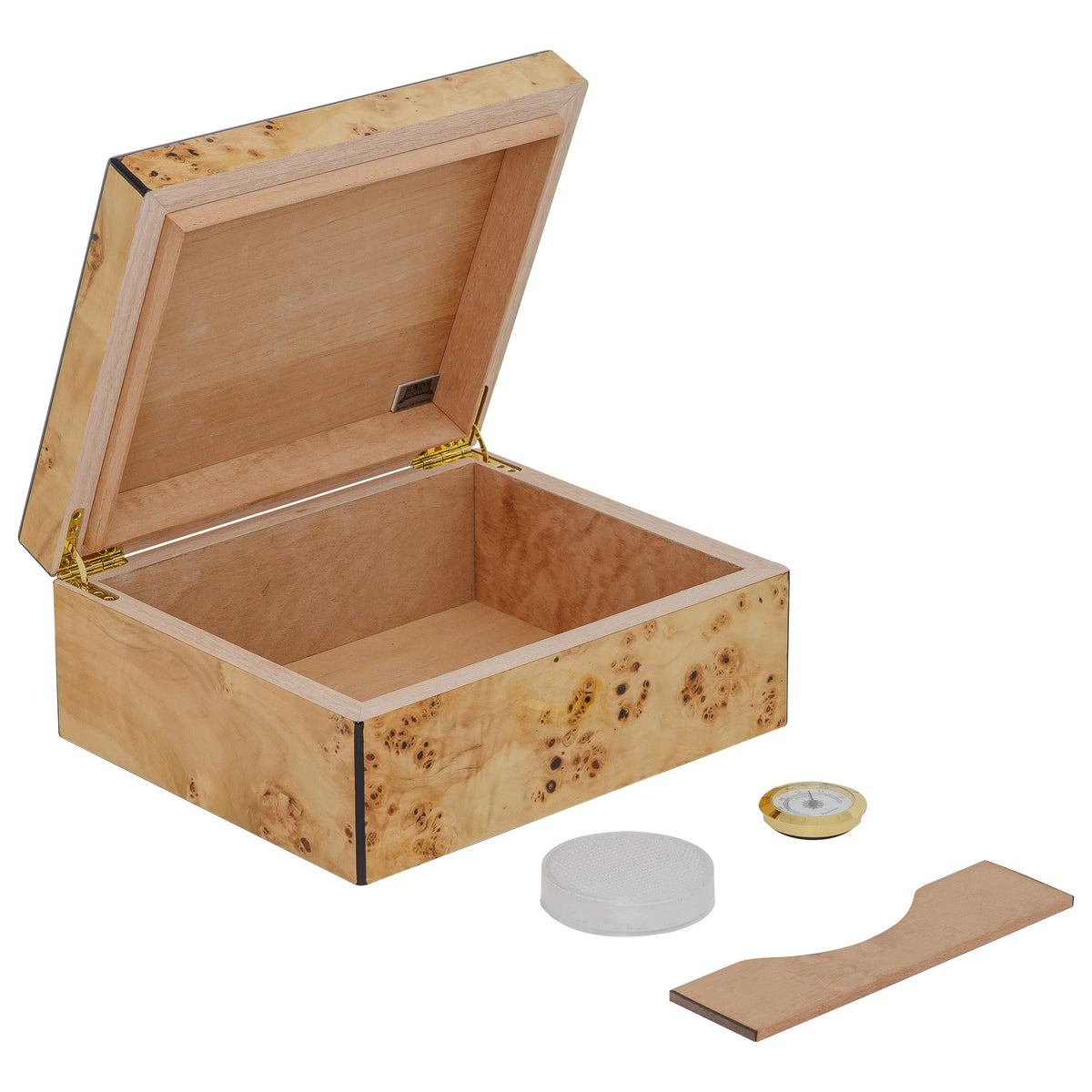 Desktop Cigar Humidor with Hygrometer and Humidifier, Spanish Cedar Lined U8789