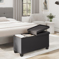 Grey Faux Leather Storage Ottoman Bench O727884
