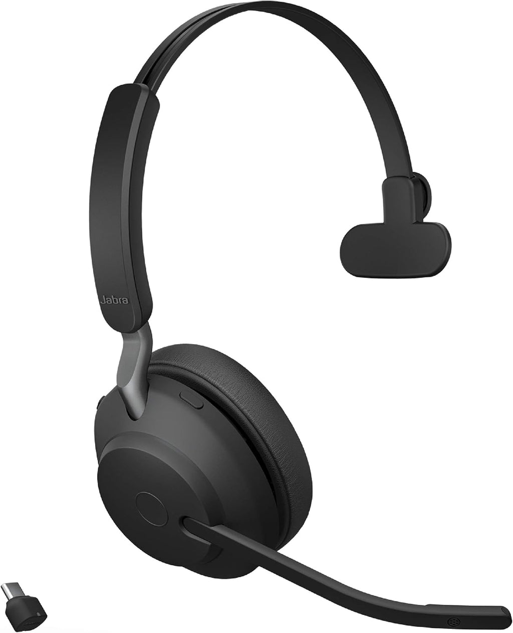 Jabra Evolve2 65 UC Wireless Headphones with Link380a, Stereo, Black – Wireless Bluetooth Headset for Calls and Music, 37 Hours of Battery Life, Passive Noise Cancelling Headphones O97174