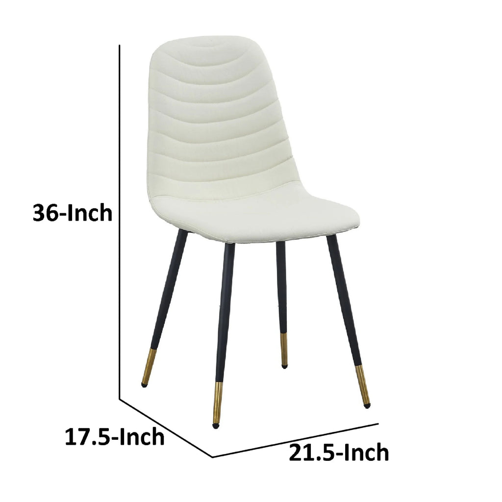 White Velvet Tufted Dining Chairs Set of 4 V678854