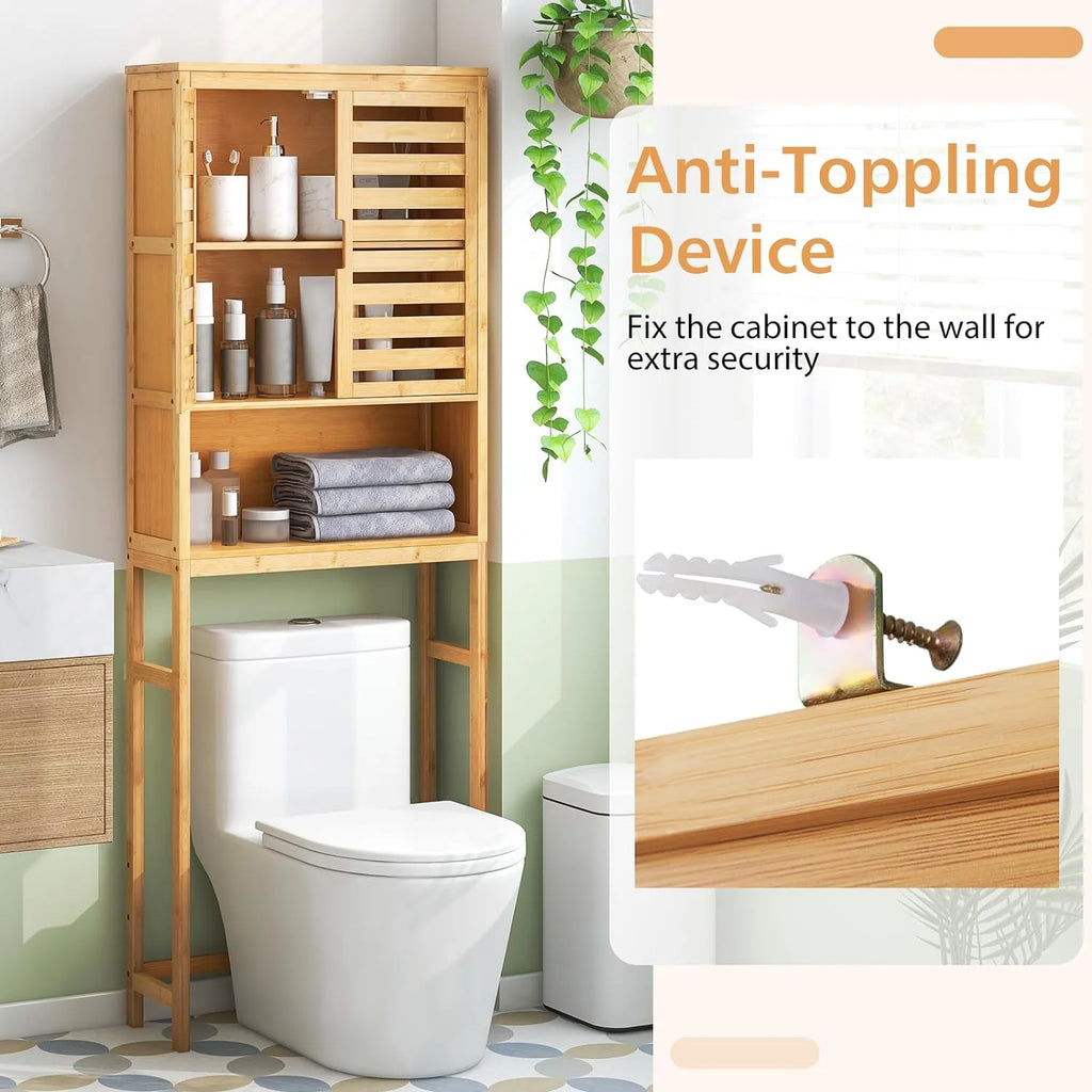 Natural Bamboo Over The Toilet Storage Cabinet F4378