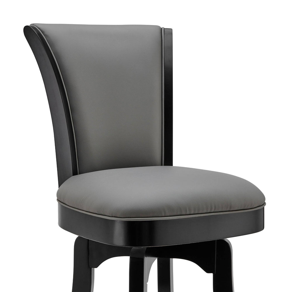 Gray Leatherette Swivel Counter Stool with Flared Legs K307