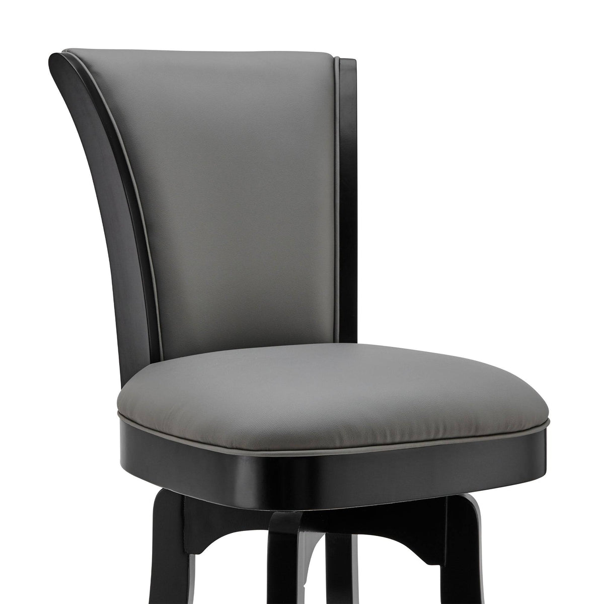 Gray Leatherette Swivel Counter Stool with Flared Legs K307