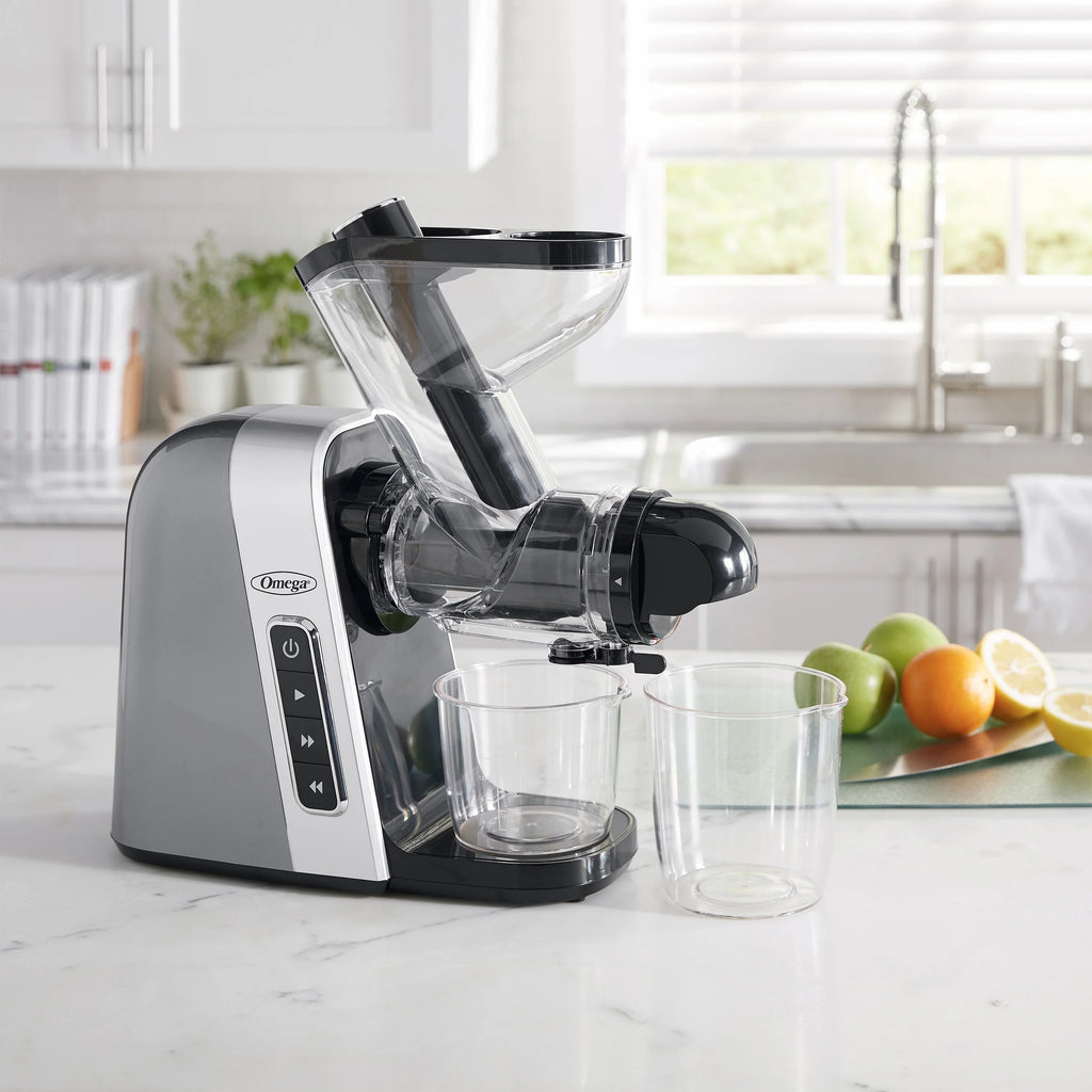 Gray Slow Masticating Juicer with Wide Mouth Chute Y78858