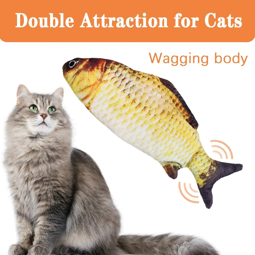 Electric Moving Wagging Fish Cat Toy F7545