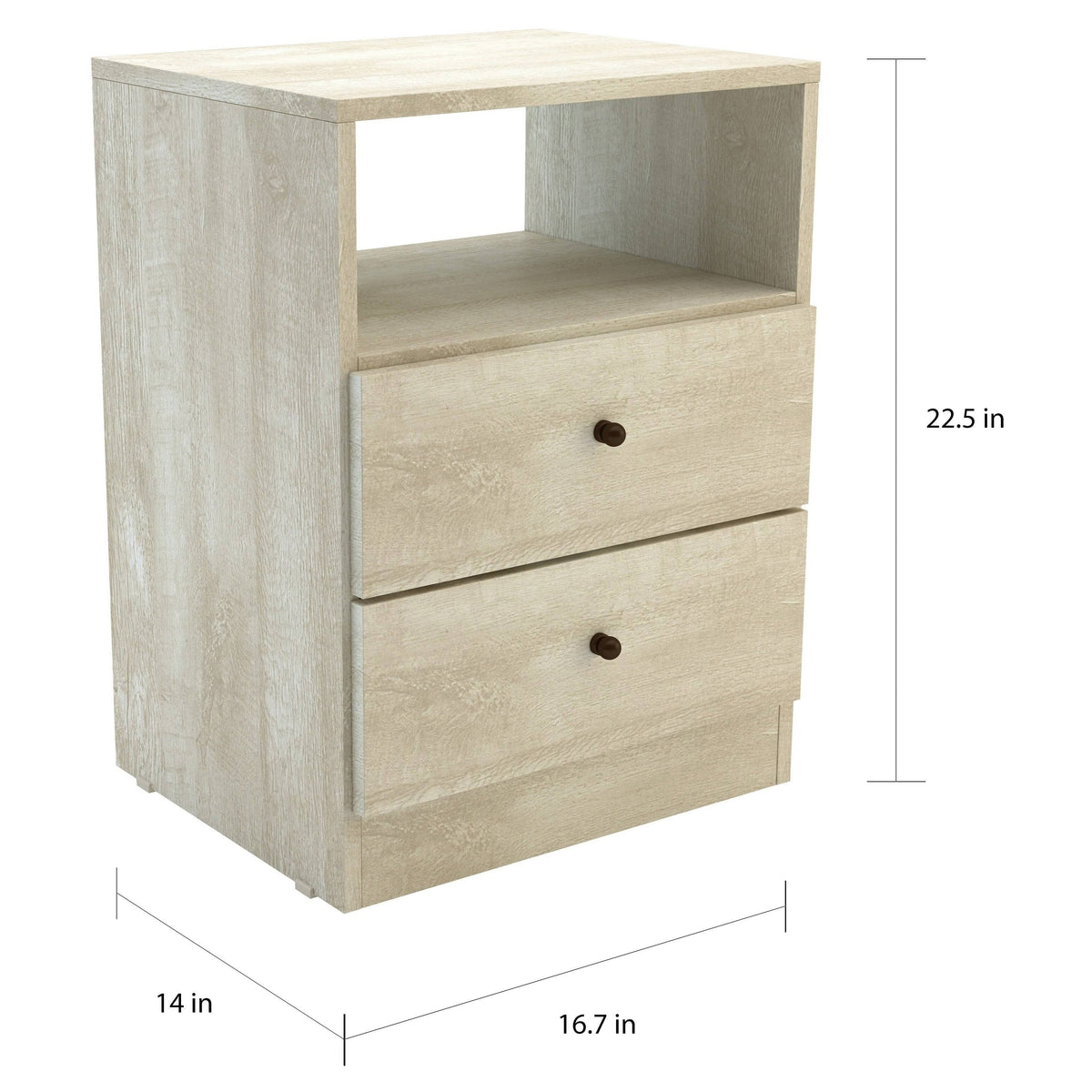 2-Drawer Brown Nightstand K1545