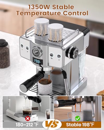 20 Bar Espresso Machine with Milk Frother and 60oz Water Tank X7019