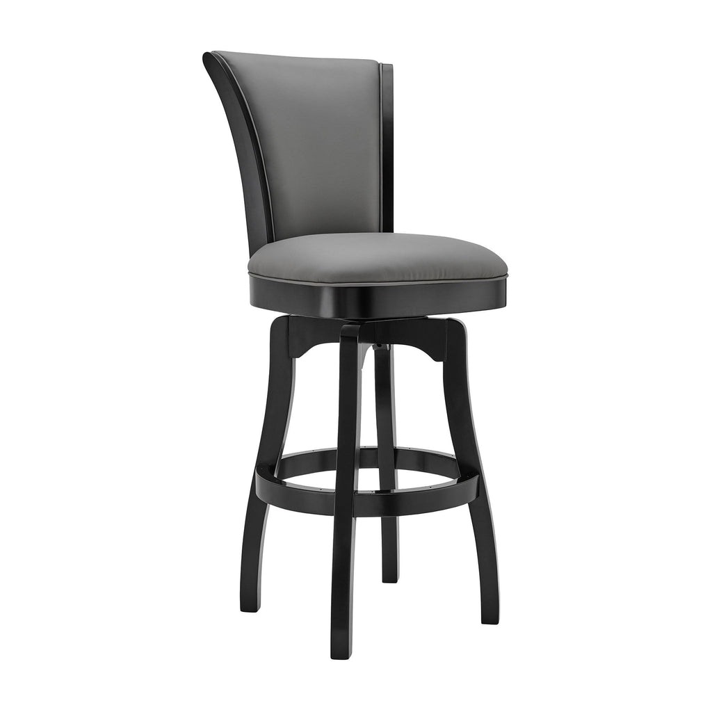 Gray Leatherette Swivel Counter Stool with Flared Legs K307