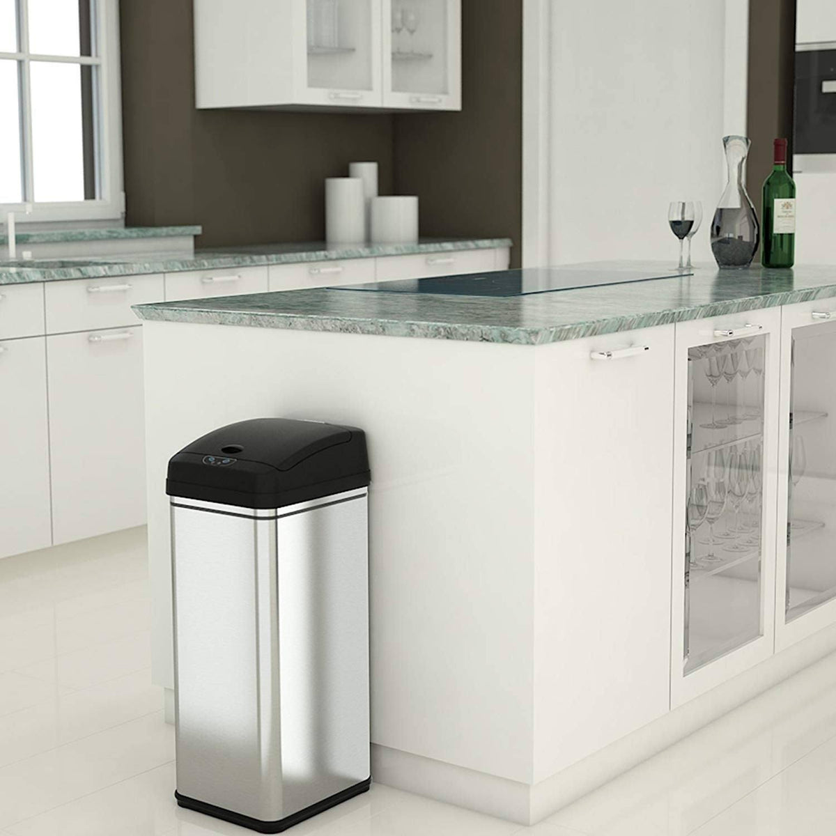 13 Gallon Stainless Steel Sensor Trash Can I34666