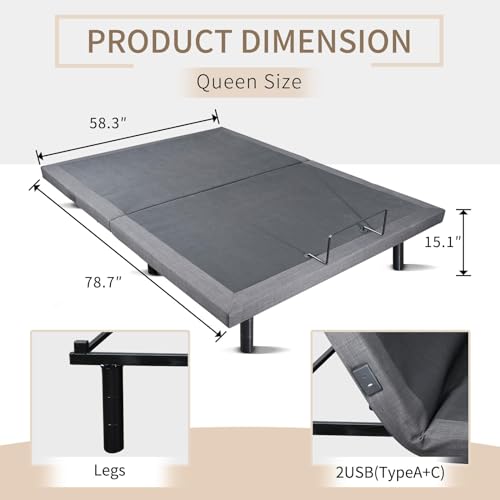 Adjustable Bed Frame Twin XL with Wireless Remote Q72357