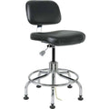 Ebony Fabric Chair, Non-Tilt, Chrome Tubula J293562