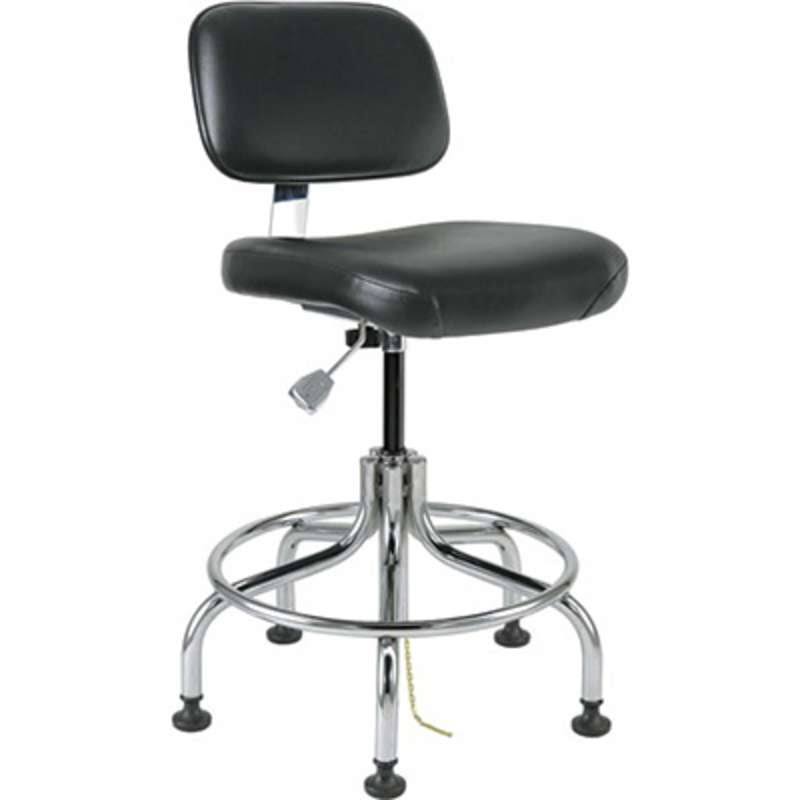 Ebony Fabric Chair, Non-Tilt, Chrome Tubula J293562