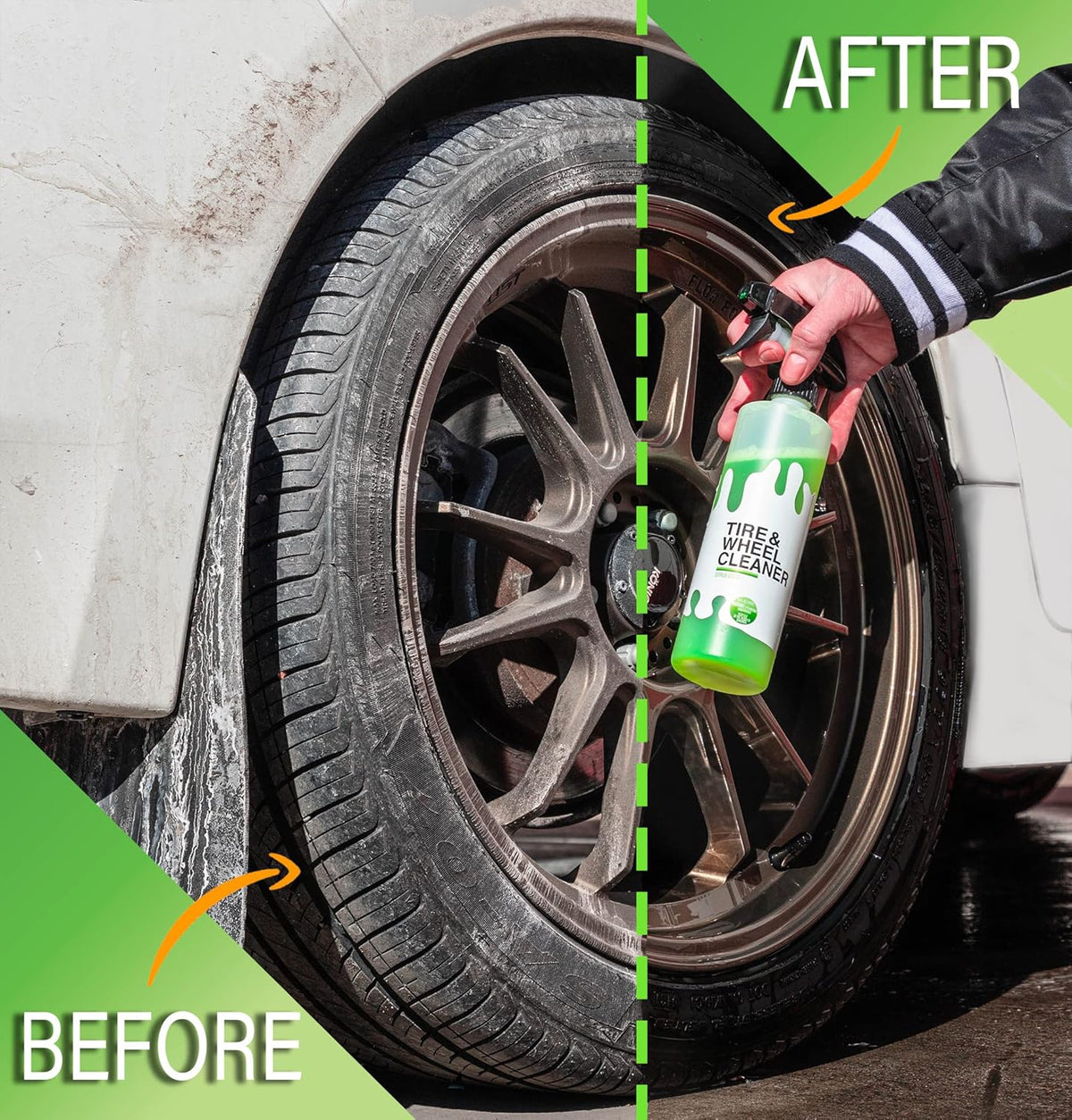 Car Cleaning Kit with Car Soap, Tire Shine, Tire & Wheel Cleaner, Pack of 2 B946638
