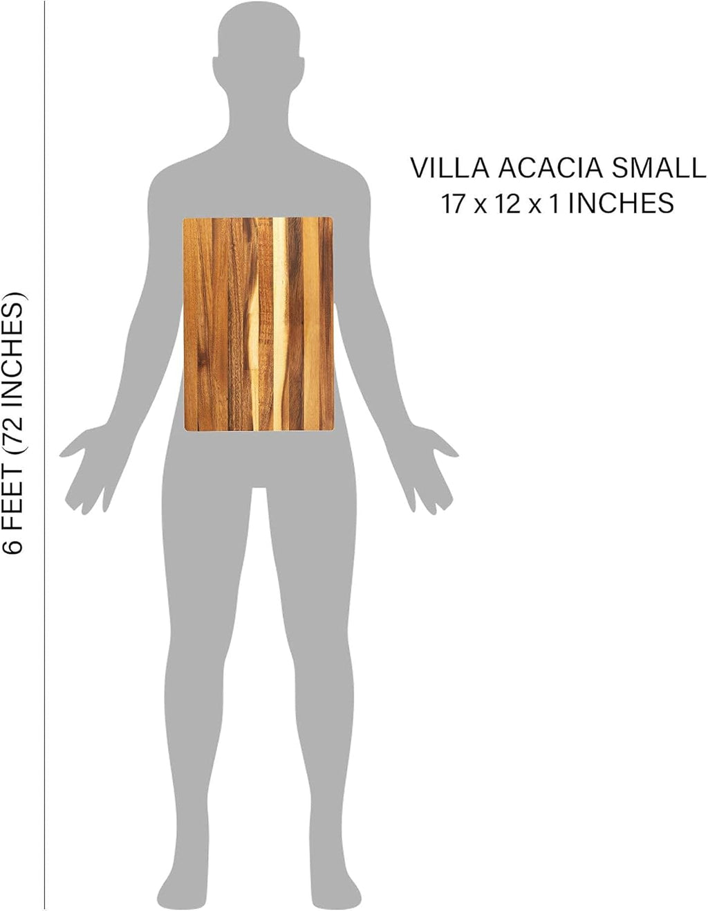 Large Wood Cutting Board, 17x12 Inch Reversible Hardwood C268460