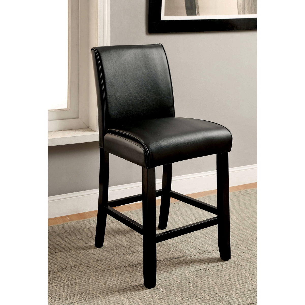 Black 25.5-Inch Counter Stool (Set of 2) L2797