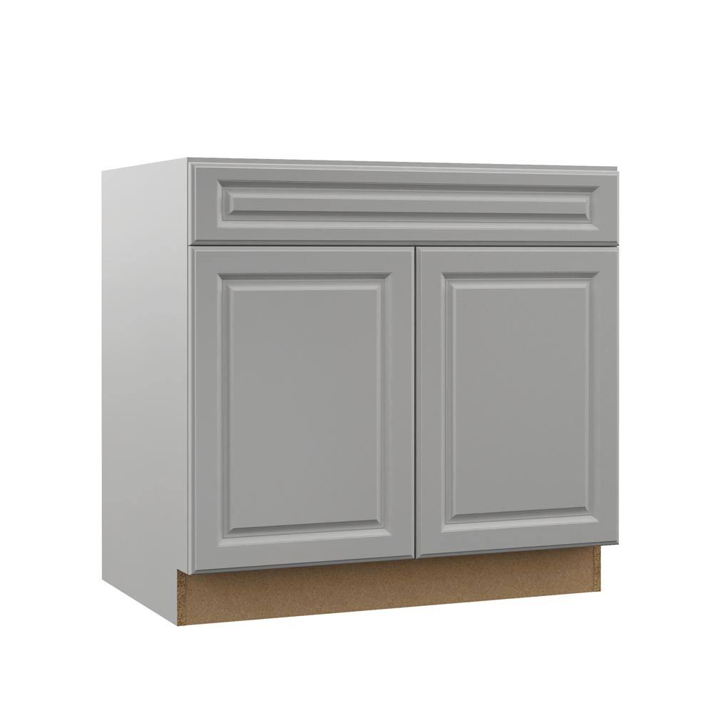 Assembled Sink Base Kitchen Cabinet in Heron Gray D4492