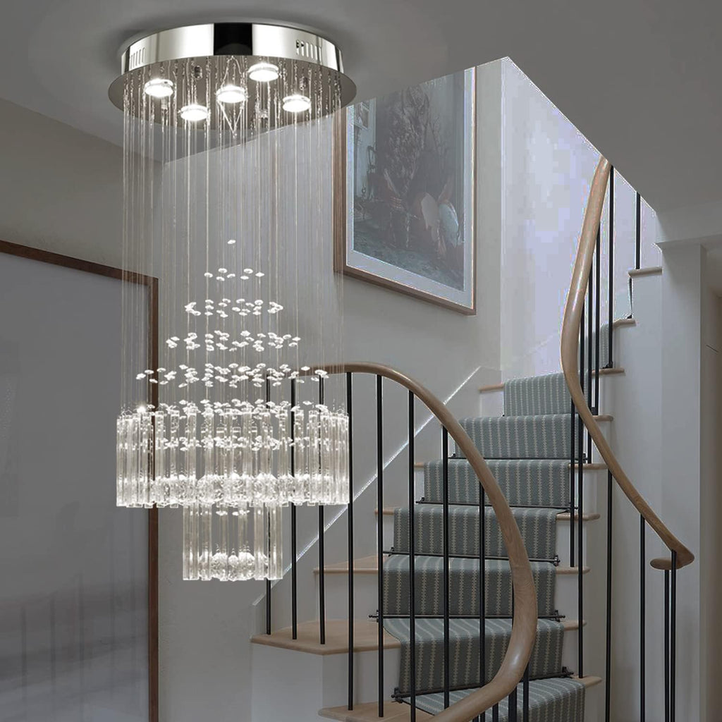 Crystal Raindrop 5-Lights Flush Mount Chandelier M810189