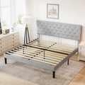 Queen Size Bed Frame Light Gray F3405