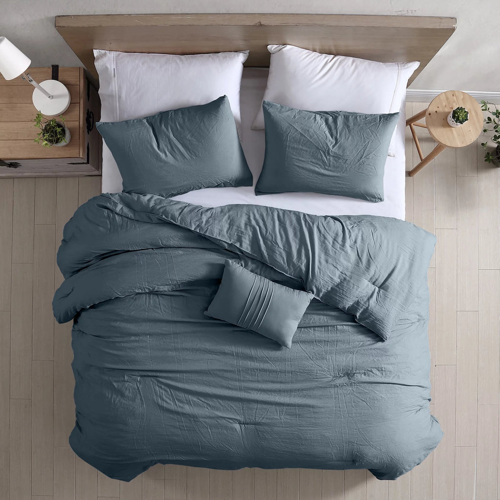 4-Piece Garment Washed Comforter Set H707