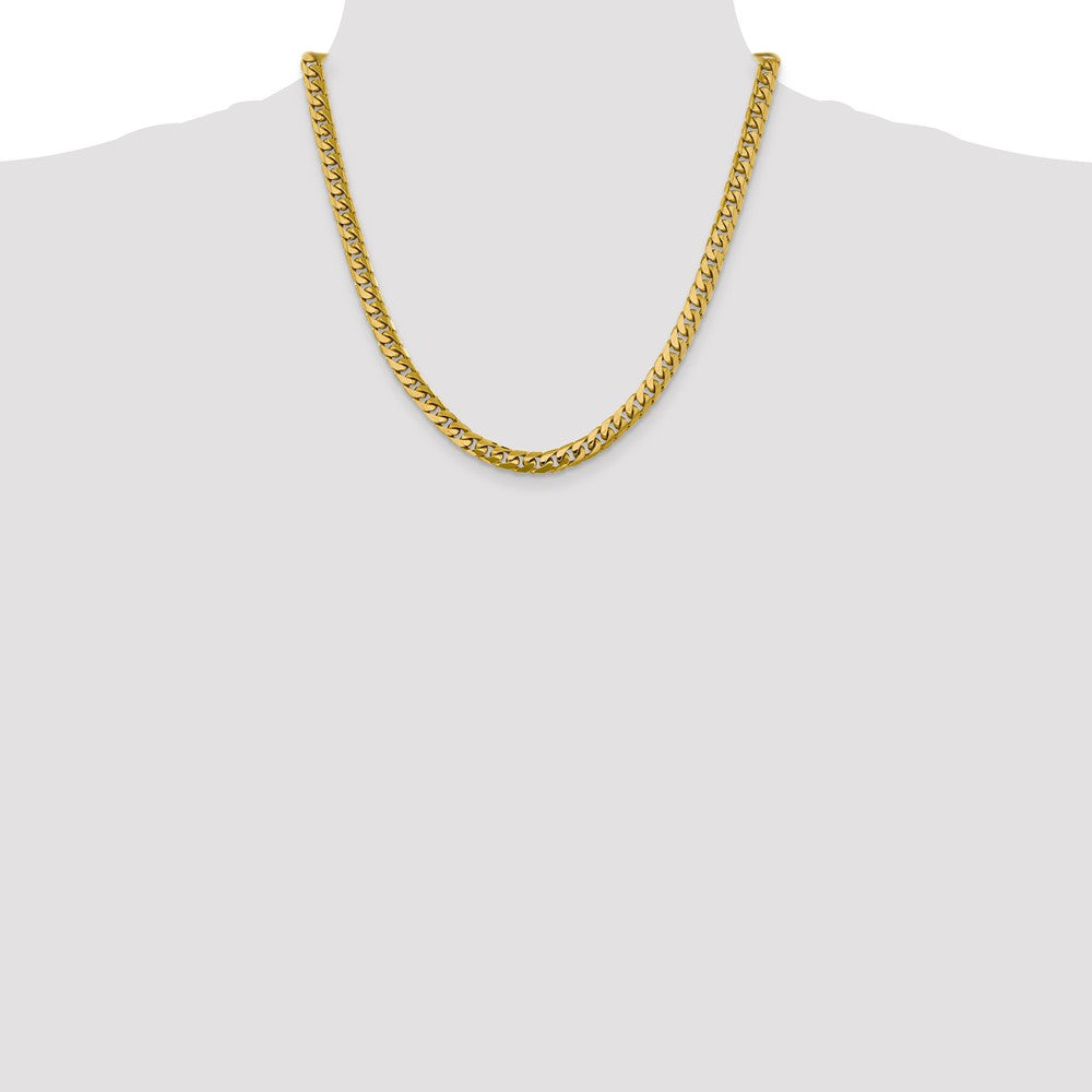 14kt Yellow Gold 6.25mm Solid Miami Cuban Chain 20 inch Lobster Clasp Q886