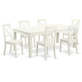 Linen White 7 Piece Kitchen Table & Chair Set M938878