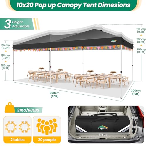 10x20 Pop Up Canopy Tent with 6 Sidewalls White O30620