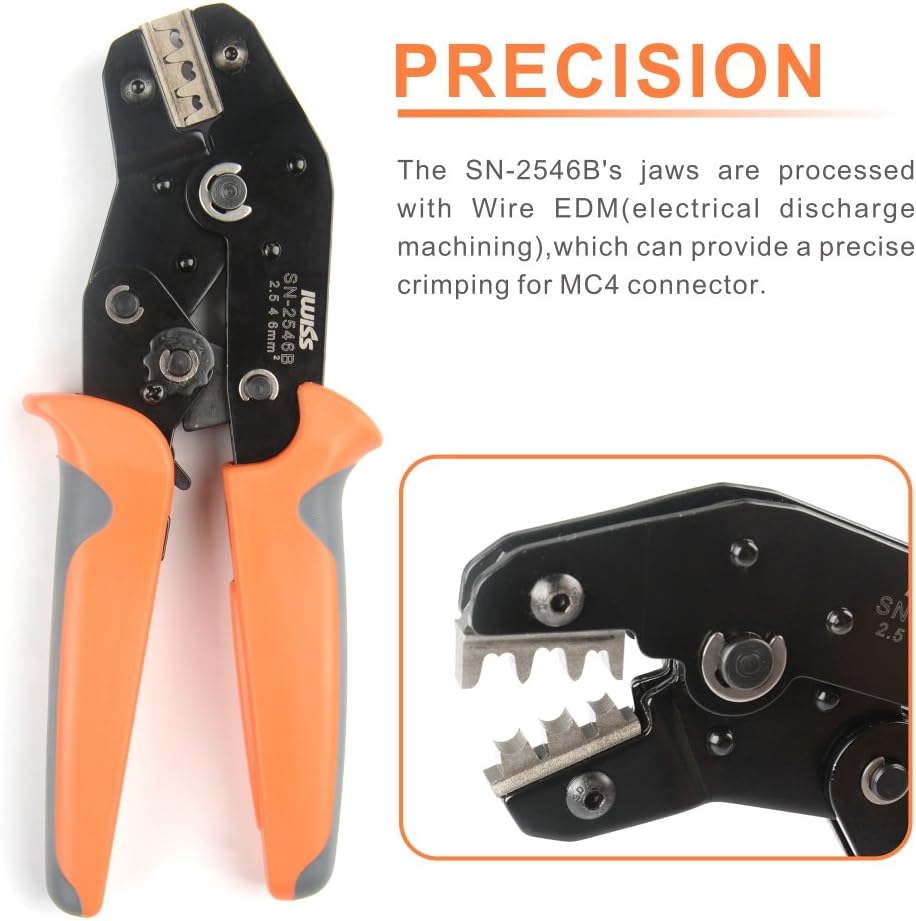 Solar PV Cable Crimping Tool Kit with Stripper, Cutter, Spanner and Connectors D857