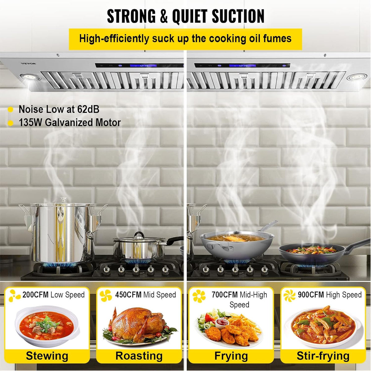 36 Inch Stainless Steel Built-in Range Hood with Remote Control Q477509