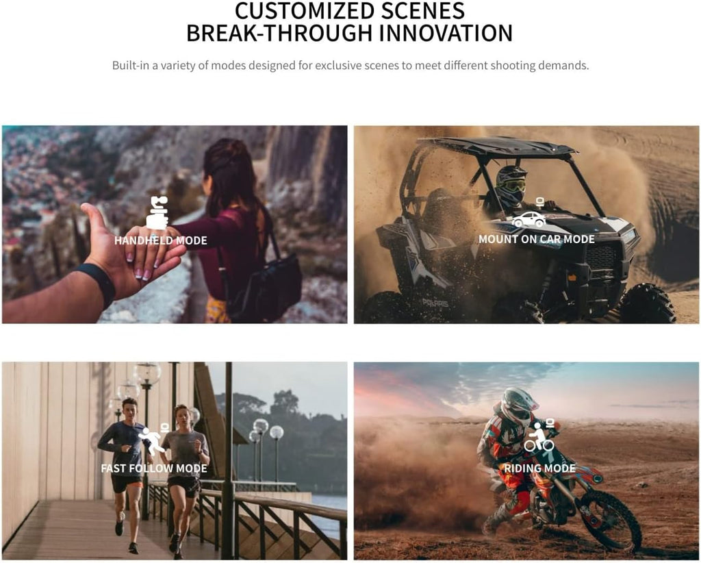 Wearable Action Camera 3-axis Stabilizer Gimbal 4K Video 130° Wide Angle J573