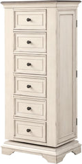 Antique White Swivel Chest with Mirror B8787
