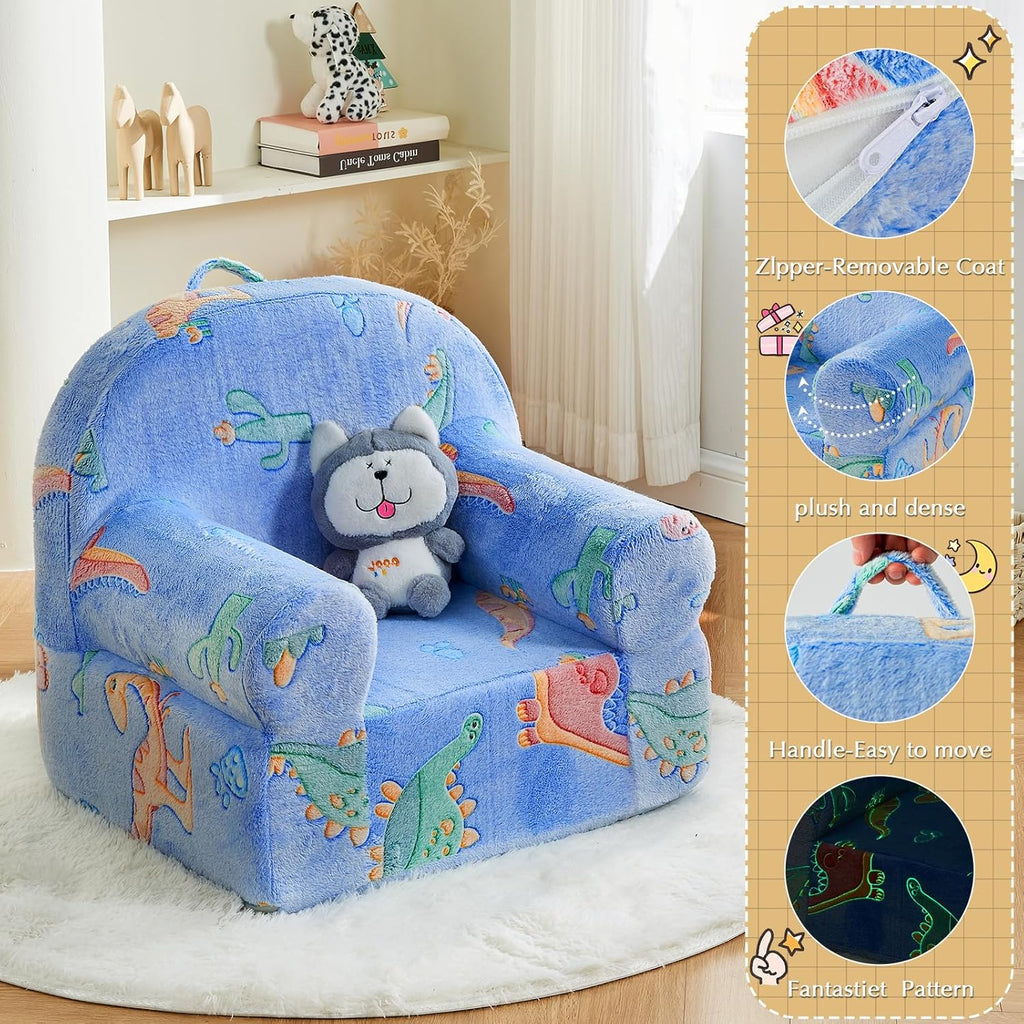 Glow in The Dark Dinosaur Toddler Plush Chair P38206