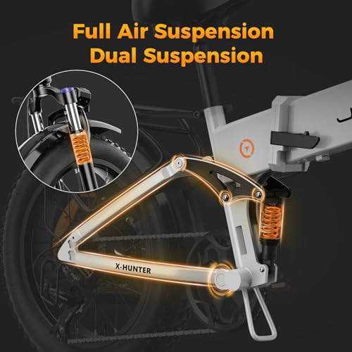 1400W Peak Motor 30MPH Max Speed 624WH Removable Battery Full Suspension 20 * 4.0 Fat Tire Foldable Ebike B375