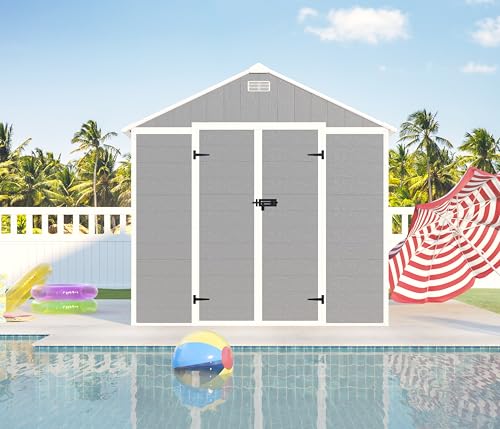 Gray 8x8 FT Outdoor Resin Storage Shed X778