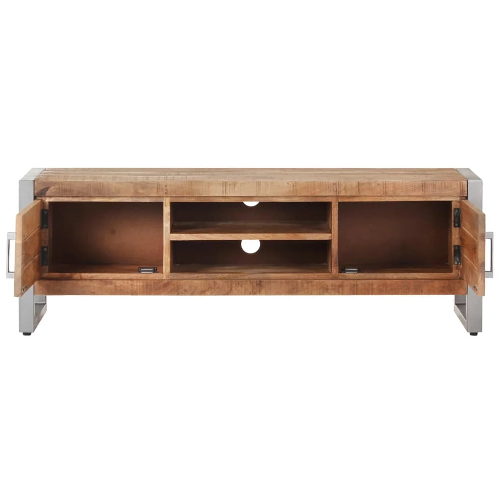 Rough Mango Wood TV Cabinet with 2 Doors and 2 Compartments N6622