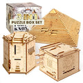 Wooden Puzzle Box with Hidden Compartment M251