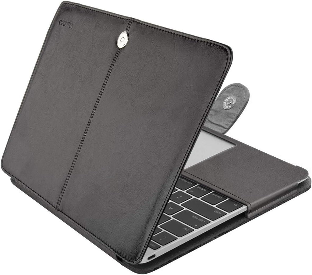 Brown PU Leather Book Folio Case for MacBook 12 inch A1534 B1843