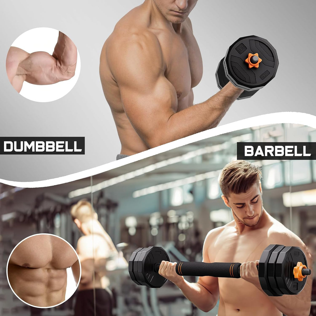 44LB 4 in 1 Adjustable Weight Dumbbell Set R603899