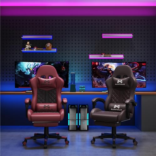 White High Back Gaming Chair with Footrest and Lumbar Support K5105