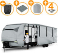 Gray Windproof Travel Trailer RV Snow Cover with Jack Cover & Patch Kit E176