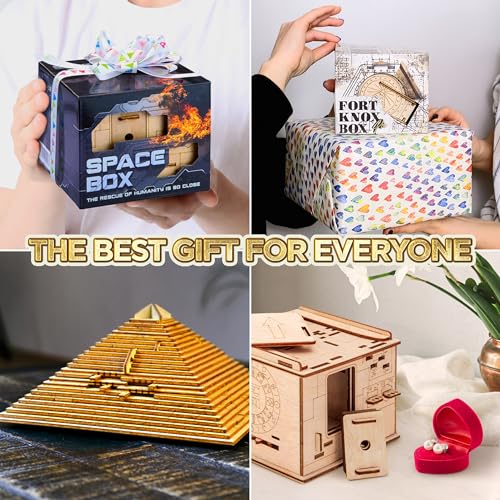 Wooden Puzzle Box with Hidden Compartment M251