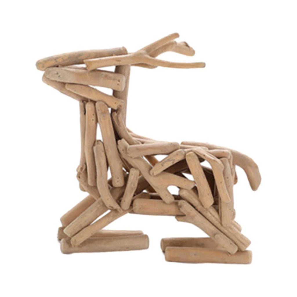 Lying Deer Wood Figurine Sculpture H829