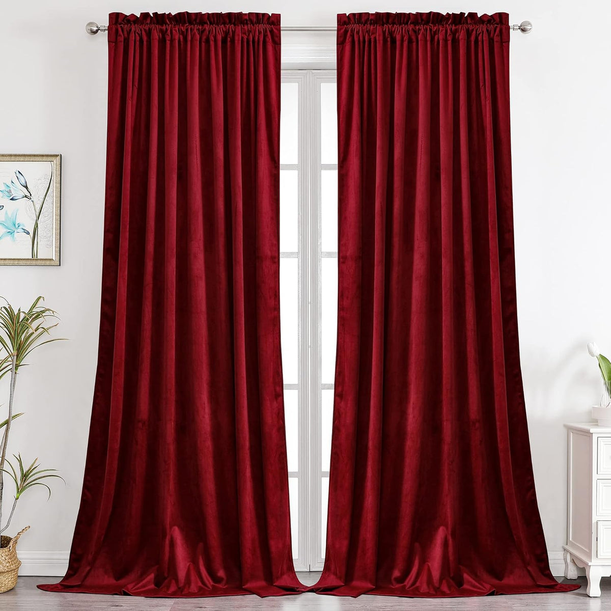 Camel Velvet Room Darkening Curtains, 2 Panels P122