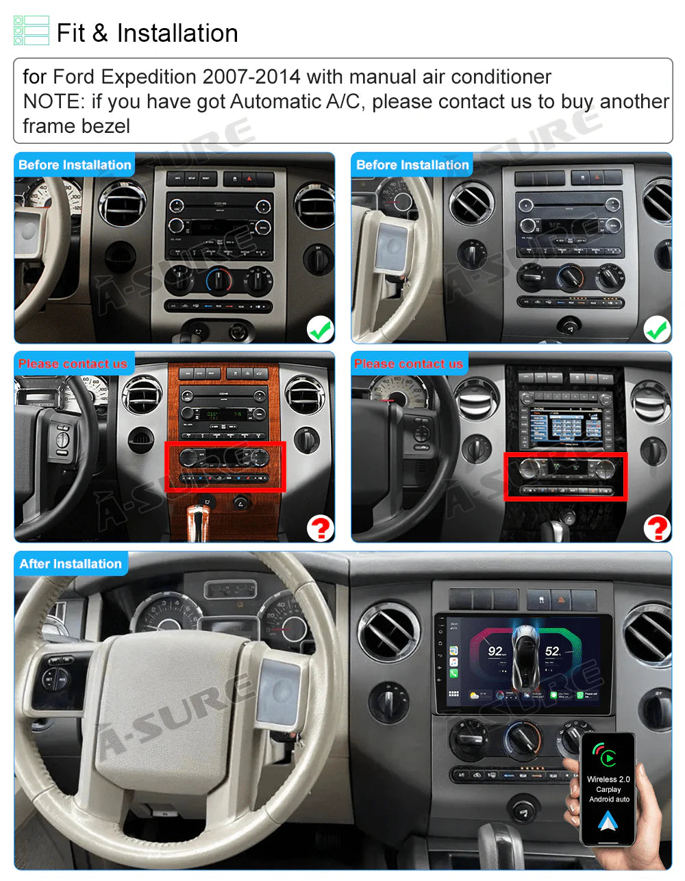 Android 13 Car Stereo with Wireless CarPlay GPS Q4869
