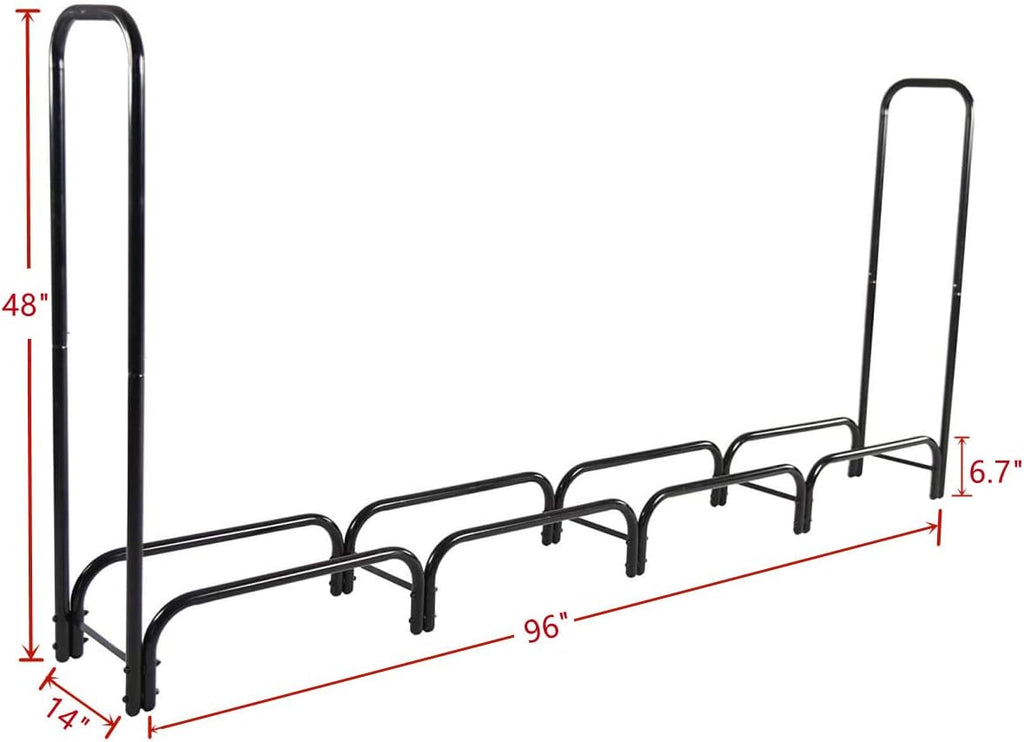 8ft Black Firewood Rack Z8231
