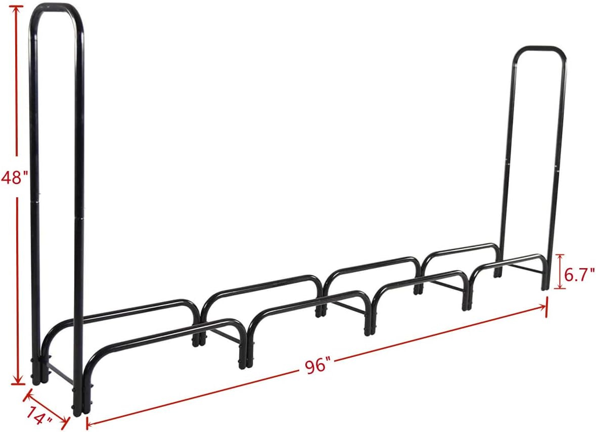 8ft Black Firewood Rack Z8231